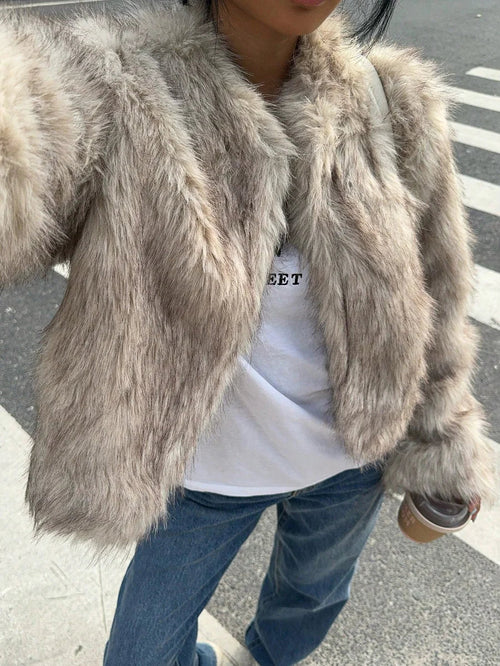 Women's Fluffy Faux Fur Jacket