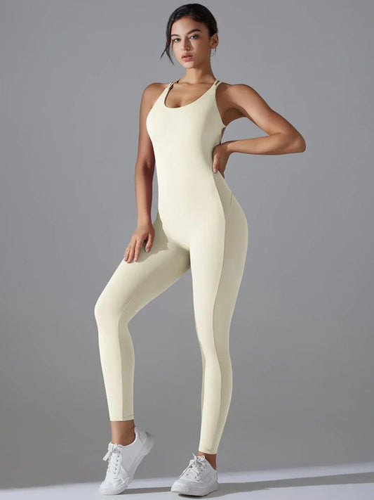 Pink Angelus® Cross Backless Jumpsuit