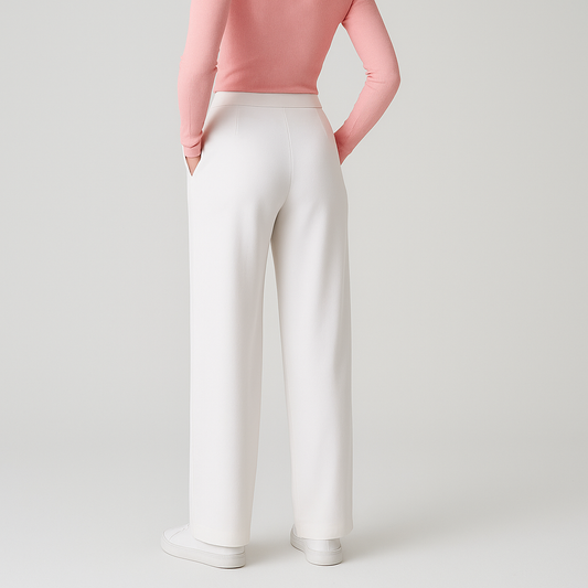 Comfea® High Waisted Side Pocket Straight Leg Work Pants