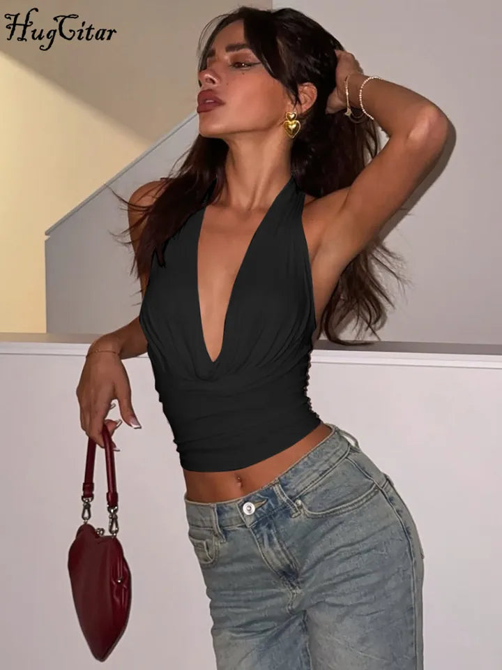 Comfea ® Swing Collar Backless Top