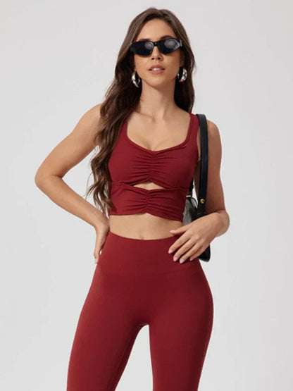 Gathering Flared Leggings