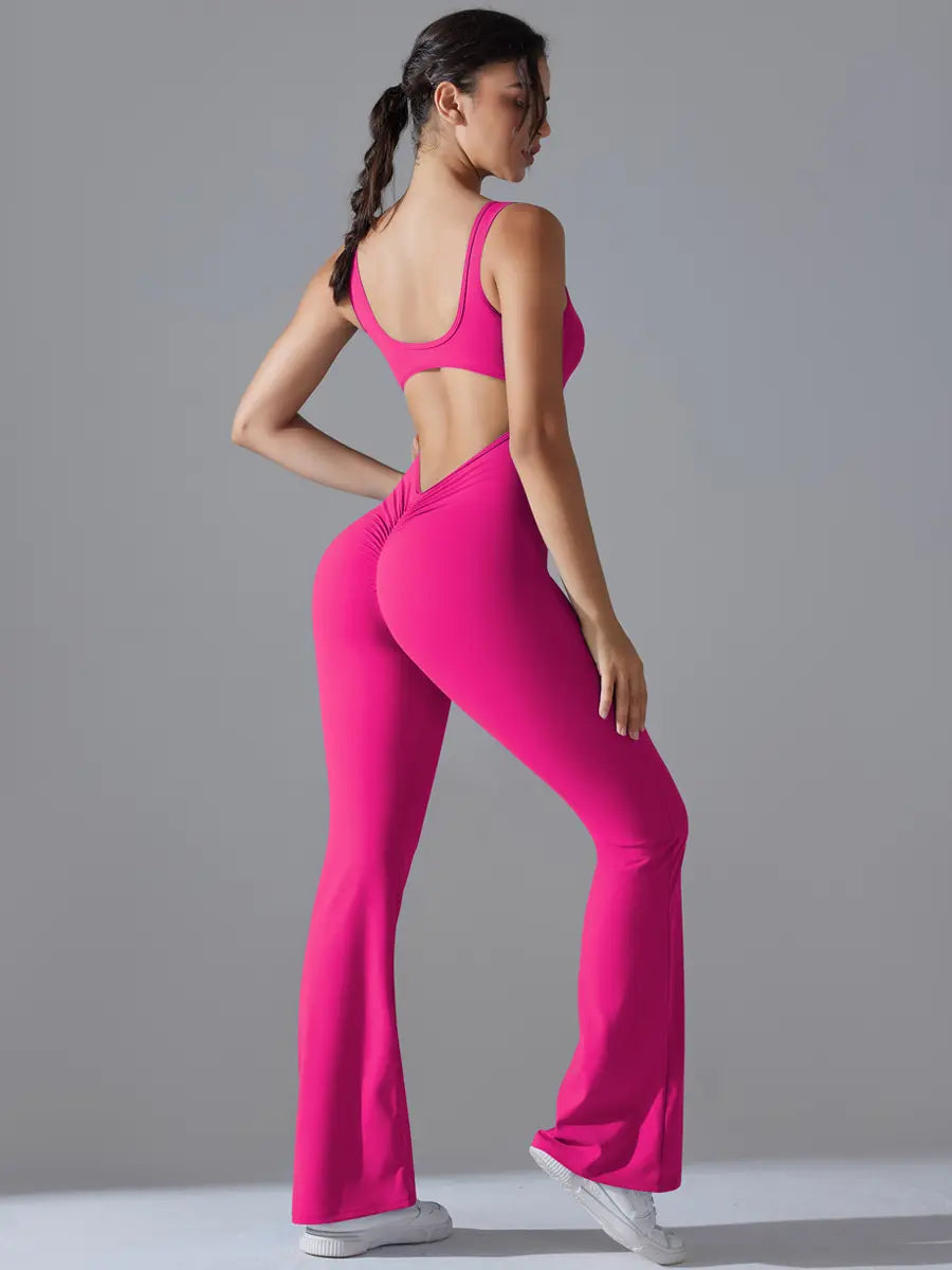 Pink Angelus® V Scrunch Flare Jumpsuit
