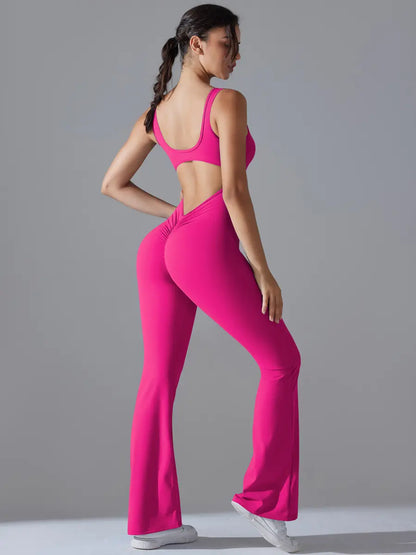 Pink Angelus® V Scrunch Flare Jumpsuit