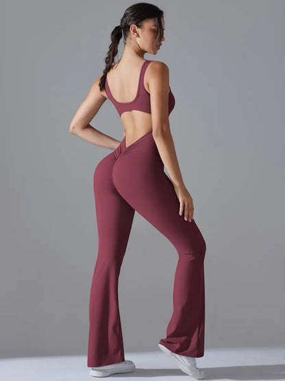 Pink Angelus® V Scrunch Flare Jumpsuit