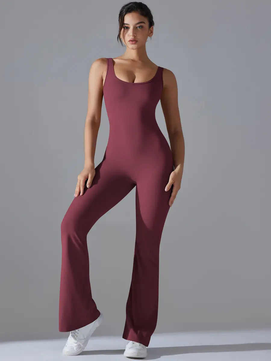 Pink Angelus® V Scrunch Flare Jumpsuit
