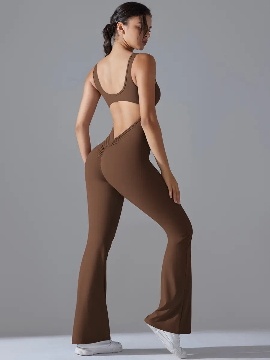 Pink Angelus® V Scrunch Flare Jumpsuit