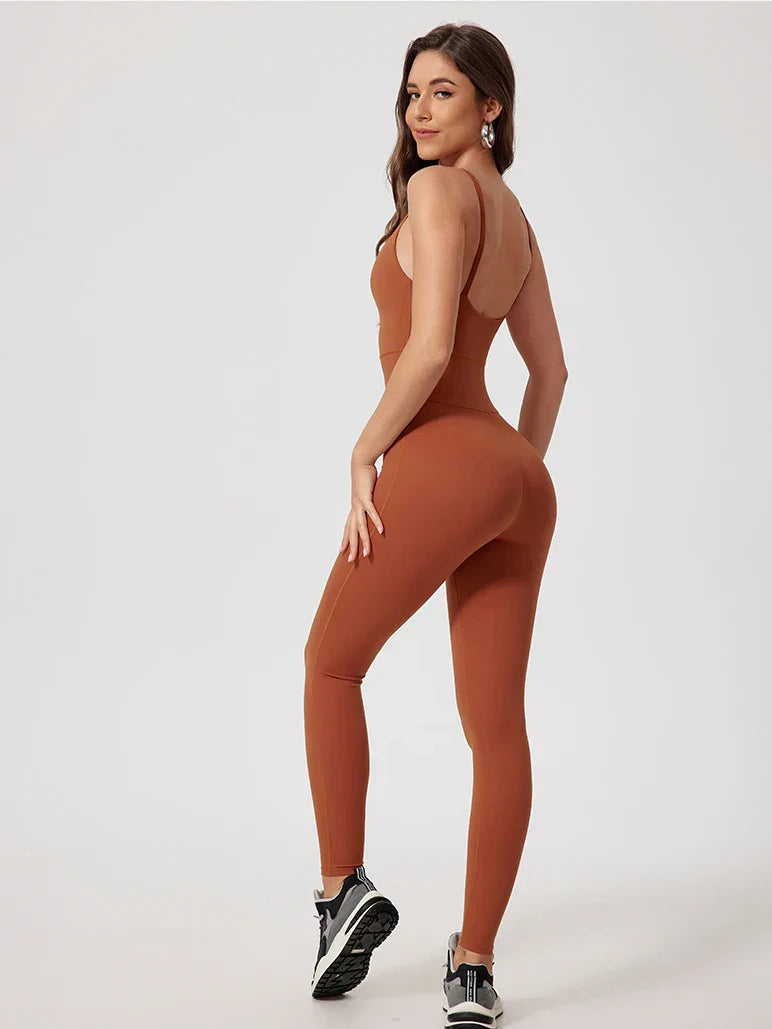 Pink Angelus® Strappy Zip Ruching Jumpsuit